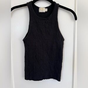 Black Textured Tank Top